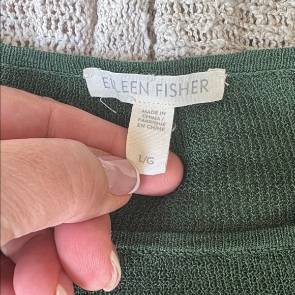 Eileen Fisher Deep Green Long Sleeve Top, Sz L - Picture 3 of 6